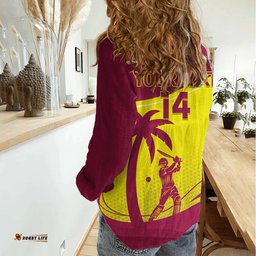 Custom West Indies Cricket Women Casual Shirt 2024 World Cup Go Windies