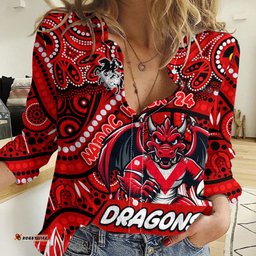 Custom Australia NAIDOC Week 2024 Women Casual Shirt Dragons Mascot Keep The Fire Burning