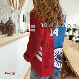 Custom India And England Cricket Women Casual Shirt 2024 Together Dynamic Version