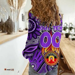 Personalised NAIDOC Week 2024 Fremantle Dockers Freo Women Casual Shirt Australian Aboriginal Hand Painting