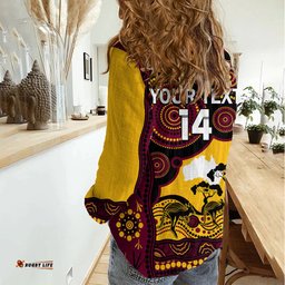 Custom Australia Day Brisbane Broncos Women Casual Shirt NRL 2024 Australian Map Proud