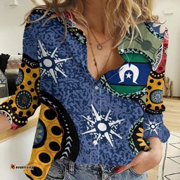 Torest Trait Islands Mix Aboriginal Pattern Women Casual Shirt TS04