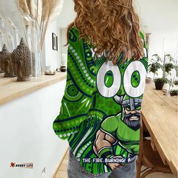 Custom Australia NAIDOC Week 2024 Women Casual Shirt Canberra Raiders Mascot Keep The Fire Burning