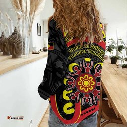 Australia Indigenous Children's Day Women Casual Shirt Strong In Culture Stronger Together Aboriginal Art