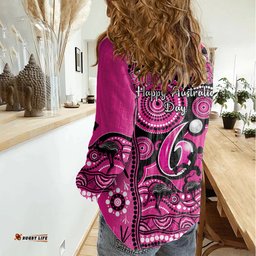 Sydney Sixers Cricket Women Casual Shirt Happy Australia Day Aboriginal Art
