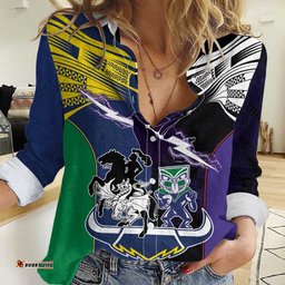 Custom Dragons-Cowboys Combine Storm-Warriors Women Casual Shirt Sport Style Version 01