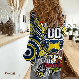 Custom NAIDOC Week 2024 Cowboys Women Casual Shirt Mascot Rugby