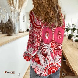Personalised Swans NAIDOC Week 2024 Women Casual Shirt Aussie Aboriginal Art