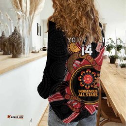 Custom Australia Indigenous Rugby Women Casual Shirt 2024 Aboriginal All Stars