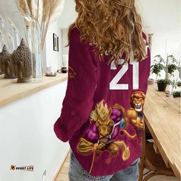 Custom Brisbane Broncos and Lions Women Casual Shirt Together Sporty Style