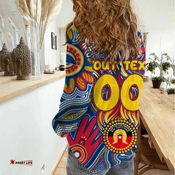 Personalised NAIDOC Week 2024 Adelaide Crows Women Casual Shirt Australian Aboriginal Hand Painting