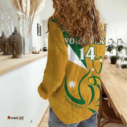 Custom Australia Rugby Women Casual Shirt 2024 Wallabies Grunge Style