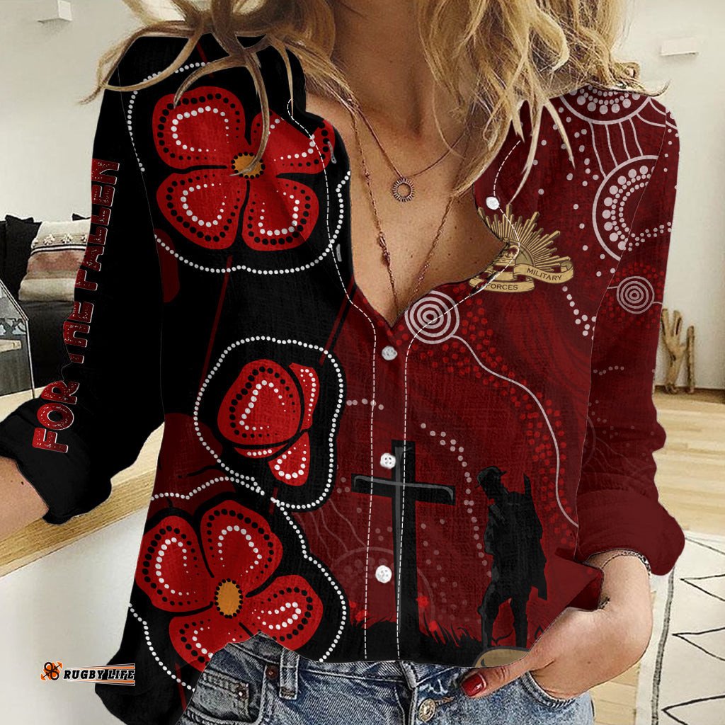 ANZAC Aboriginal Australia Women Casual Shirt For the Fallen