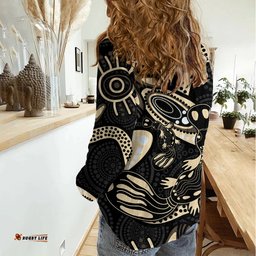 Australia Mothers Day Women Casual Shirt Mom And Baby Platypus Aboriginal Art