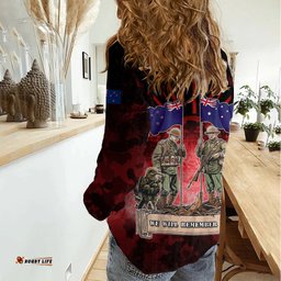 Australia And New Zealand ANZAC Day Women Casual Shirt Soldiers Lest We Forget