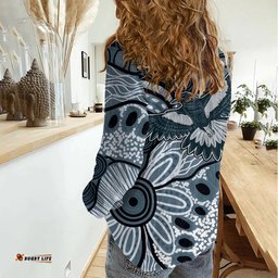Magpies Aboriginal Art Women Casual Shirt