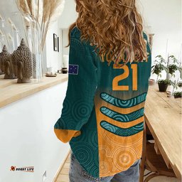 Custom Wallaroos Womens Rugby Women Casual Shirt Aboriginal Dots Art