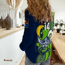 Custom Text And Number Raiders Rugby NAIDOC 2023 Women Casual Shirt Canberra For Our Elders Indigenous Art