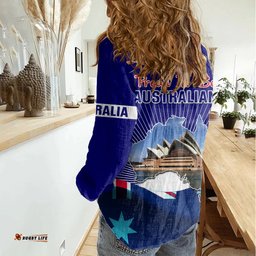 Australia Day Women Casual Shirt 2024 Proud To Be Australian Flag Color
