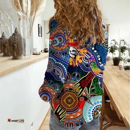 Personalised Knights NAIDOC Week 2024 Women Casual Shirt Australia Aboriginal Dot Painting