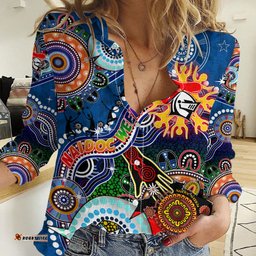 Personalised Knights NAIDOC Week 2024 Women Casual Shirt Australia Aboriginal Dot Painting