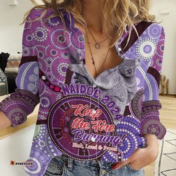 Personalised Australia Koala NAIDOC 2024 Women Casual Shirt Keep the Fire Burning