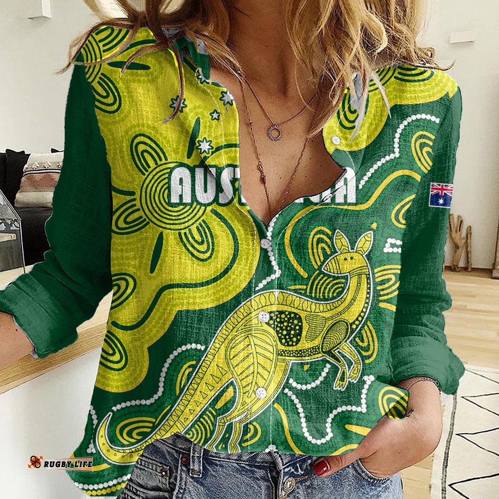 Australia Cricket Women Casual Shirt Go Aussie World Cup 2023 Aboriginal Style Unique