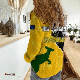 Australia Rugby Mix New Zealands Rugby Women Casual Shirt Wallabies Versus Silver Fern Sporty Basic