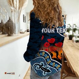 Custom Personalised Anzac Day NRL - Titans Women Casual Shirt Aboriginal Lizard Patterns