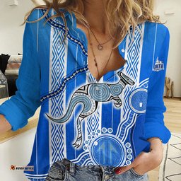 Custom Text And Number Kangaroos Indigenous Women Casual Shirt North Melbourne Football