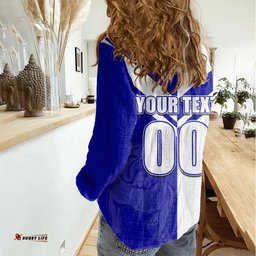Custom Text And Number NRL Bulldogs Women Casual Shirt Mix Jersey