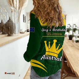 12 June Australia King Birthday Women Casual Shirt Aboriginal National Color