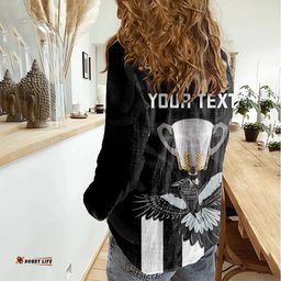 Personalised AFL Collingwood Women Casual Shirt Magpies Premiers 2023 With Trophy Proud