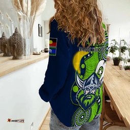 Raiders Rugby NAIDOC 2023 Women Casual Shirt Canberra For Our Elders Indigenous Art