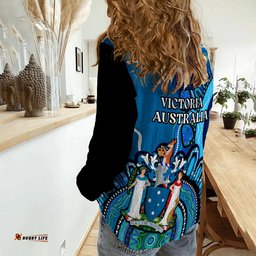 Victoria State Women Casual Shirt Australian Indigenous Art