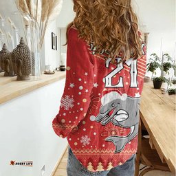 Custom Dolphins Rugby Women Casual Shirt Chirstmas Vibe 2023