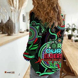 NAIDOC Week 2023 Women Casual Shirt Indigenous Tribal Ver.02 - Green