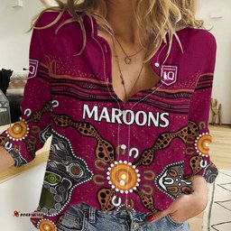 QLD Maroons Rugby Women Casual Shirt Queensland Aboriginal Origin