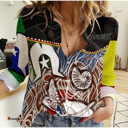 Custom Personalised Aboriginal Woman Casual Shirt Dot In Naidoc Week Style