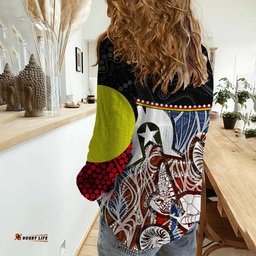 Custom Personalised Aboriginal Woman Casual Shirt Dot In Naidoc Week Style