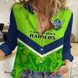 Raiders Rugby Women Casual Shirt Canberra 1981 Sporty Style