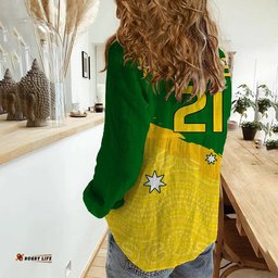 Custom Personalised Australia Soccer Women Casual Shirt World Cup Football Matildas Female Socceroos