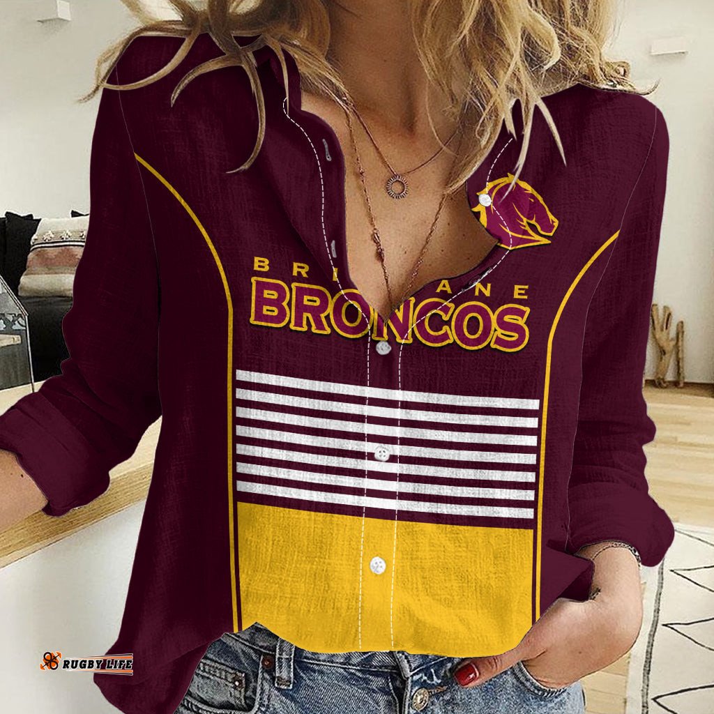 Broncos Rugby 2023 Women Casual Shirt Sporty Style Maroon Version