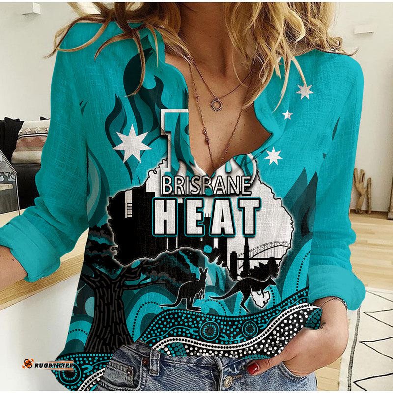 Happy Australia Day- Brisbane Heat Women Casual Shirt