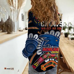 Adelaide Crows Football Women Casual Shirt Boomerang Indigenous Dots