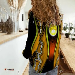 Australian Aboriginal Flags Symbolic Meaning Yellow Women Casual Shirt