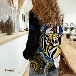 Custom Personalised Richmond Tigers Football NAIDOC Week Women Casual Shirt Indigenous
