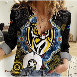 Custom Personalised Richmond Tigers Football NAIDOC Week Women Casual Shirt Indigenous