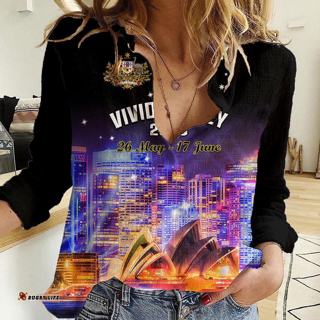 Personalised Australia Vivid Sydney 2023 Women Casual Shirt Aussie Proud Sydney Opera House