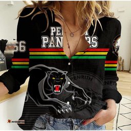 Custom Personalised Penrith Panthers Retro 1966 Casual Shirt Black